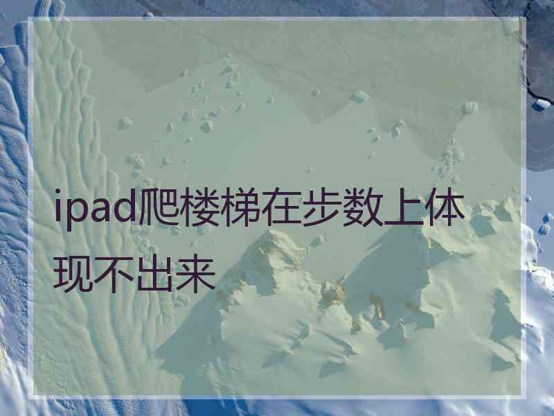 ipad爬楼梯在步数上体现不出来